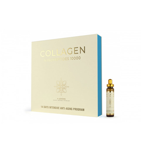 4 Lemons Collagen Nanopeptides 10000 / Морской коллаген 10000 Nanopeptides с глюкозамином, 14 флаконов 4 Lemons Collagen Nanopeptides 10000 / Морской коллаген 10000 Nanopeptides с глюкозамином, 14 флаконов