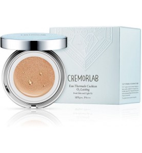 Cremorlab (Креморлаб) Eau Thermale Cushion O2 Lasting T.E.N.™ / Кушон - матирующий тональный флюид с морскими водорослями/сменный блок, тон 21: ванильный, 15мл