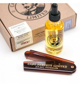 Подарочный набор Captain Fawcett Beard Oil & Folding Pocket Beard Comb