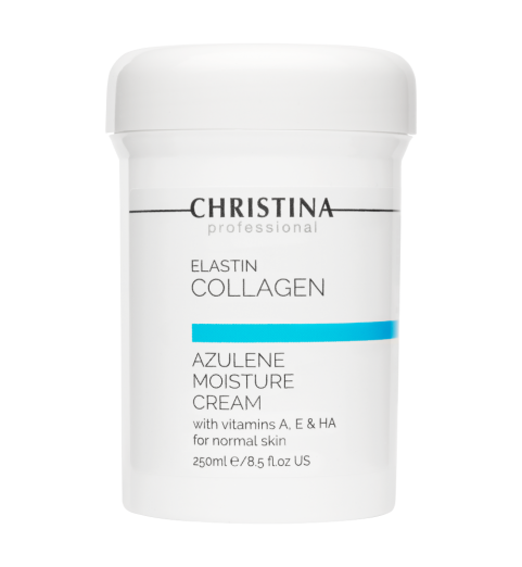 Christina (Кристина) ElastinCollagen Azulene Moisture Cream with Vitamins A, E & HA for normal skin / Увлажняющий крем c витаминами А, Е и гиалуроновой кислотой для нормальной кожи «Эластин, коллаген, азулен», 250 мл