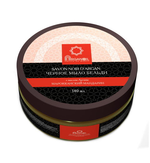Diar Argana Arganoil Fruits Du Maroc Savon Noir D'Argan / Черное мыло Бельди c маслом Арганы Марокканский мандарин, 140 мл