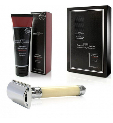 Подарочный набор для бритья Edwin Jagger GS314SCSWT (Т-образный станок DE86, слоновая кость) Подарочный набор для бритья Edwin Jagger GS314SCSWT (Т-образный станок DE86, слоновая кость)