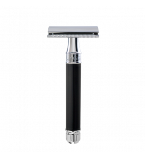 Т-образный станок Edwin Jagger DE86RC14BL, хром, черное резиновое покрытие Т-образный станок Edwin Jagger DE86RC14BL, хром, черное резиновое покрытие