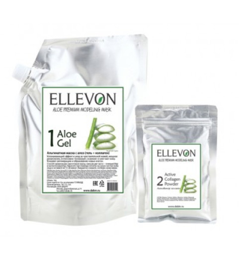 Ellevon (Эллевон) Aloe Premium Modeling Mask / Премиум Альгинатная маска с алоэ (гель + коллаген), 1000 мл +100 мл Ellevon (Эллевон) Aloe Premium Modeling Mask / Премиум Альгинатная маска с алоэ (гель + коллаген), 1000 мл +100 мл