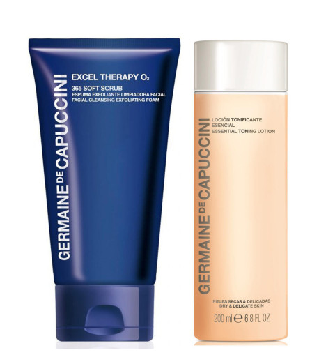 Germaine de Capuccini Набор очищение для чувствительной кожи: Скраб-пенка для лица Excel Therapy O2 365 + Лосьон тонизирующий Options Germaine de Capuccini Набор очищение для чувствительной кожи: Скраб-пенка для лица Excel Therapy O2 365 + Лосьон тонизирующий Options