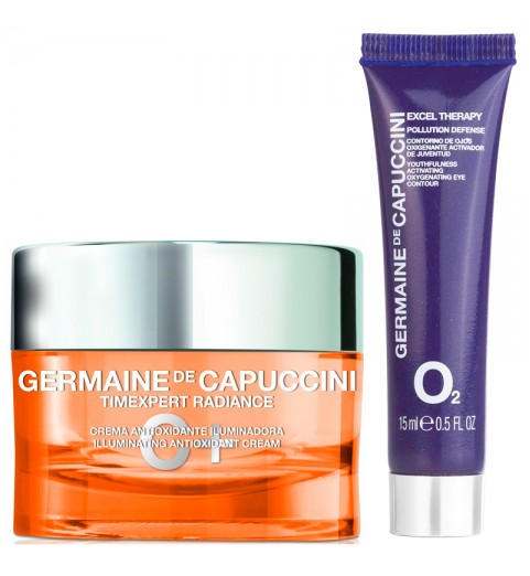 Germaine de Capuccini Набор Trendy Box: ET O2 Крем для кожи вокруг глаз + TE Radiance C+ Крем антиоксидантный для нормальной и сухой кожи, 15 мл+50 мл