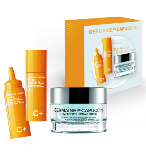 Germaine de Capuccini TimExpert Radiance C+ PureC10 and TimExpert Hydraluronic Rich Cream Set / Набор увлажняющий антиоксидантный для нормальной и сухой кожи лица
