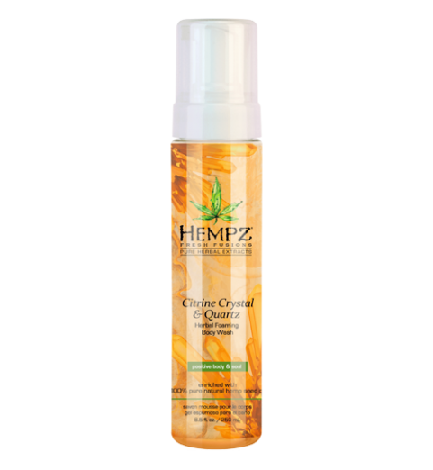 Hempz Citrine Crystal & Quartz Herbal Foaming Body Wash / Гель-мусс для душа с мерцающим эффектом Желтый Кварц, 250 мл