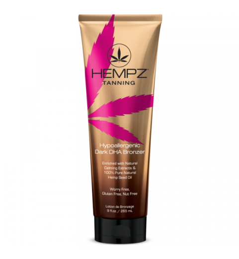 Hempz Hypoallergenic Dark DHA Bronzer / Гипоаллергенный усилитель загара на основе масла семян конопли с эффектом комплексного бронзирования, 265 мл